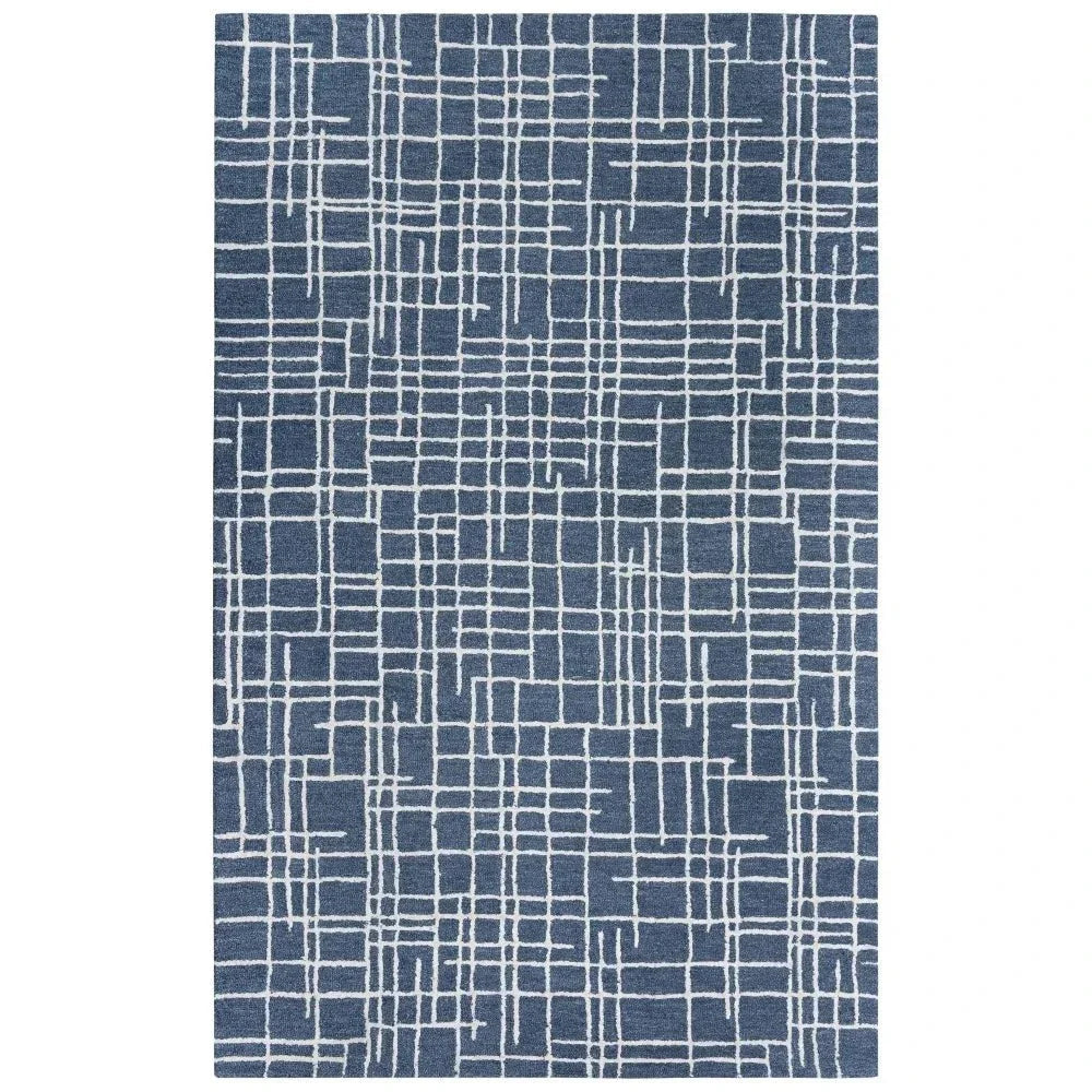 Baar Geometric Blue Area Rugs For Living Room