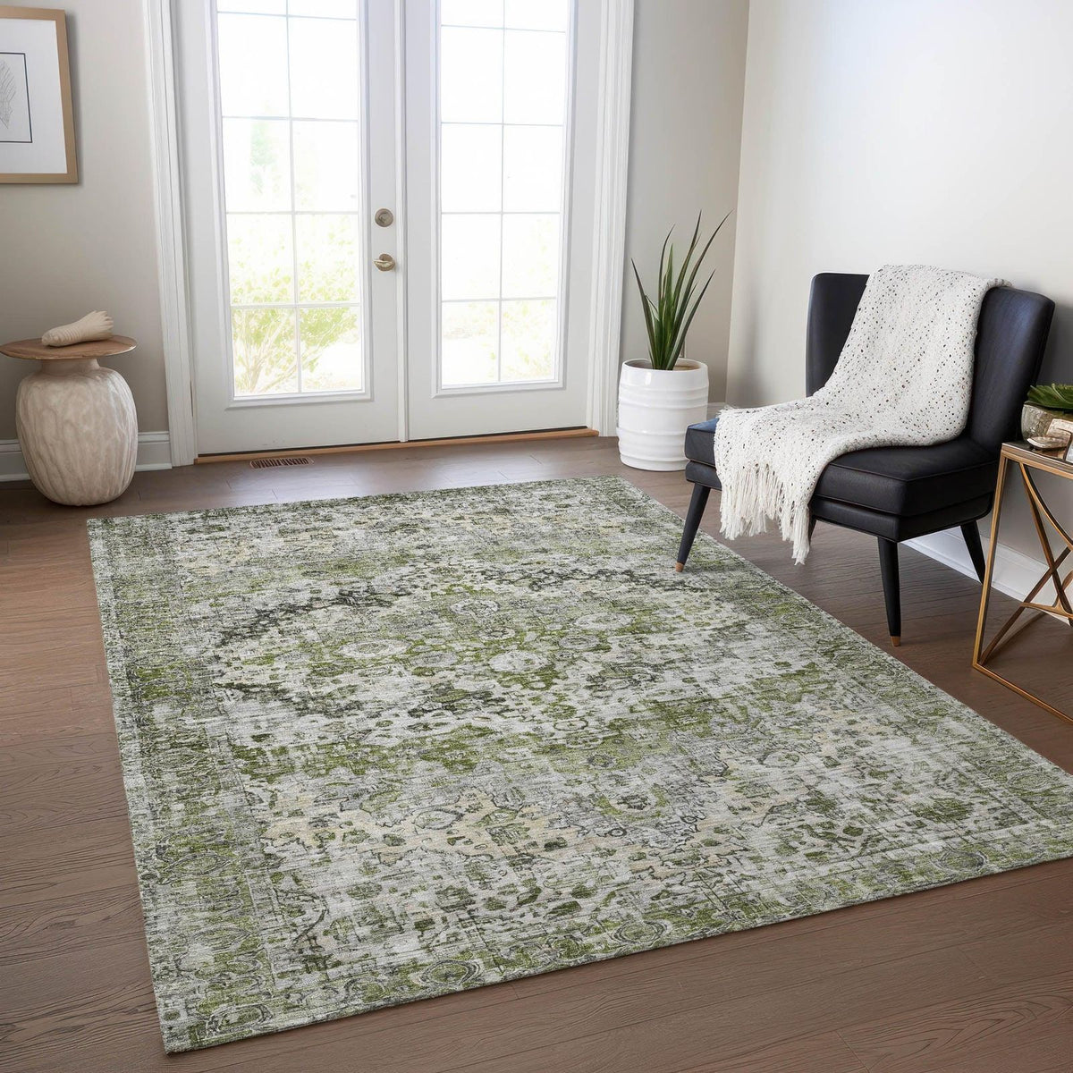 Jaelien Aloe Washable Indoor-Outdoor Rug -- view 2