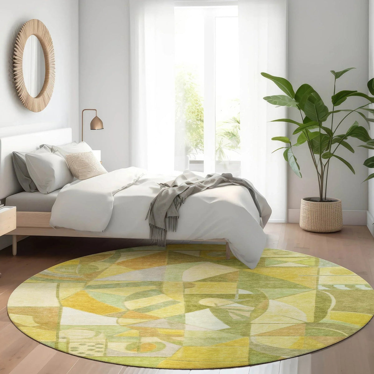 Jaelius Fern Washable Indoor-Outdoor Rug
