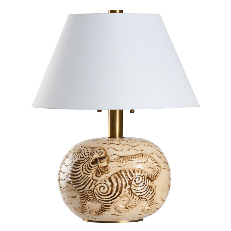 Wildwood Tibetan Tiger Sculpted Ceramic Table Lamp