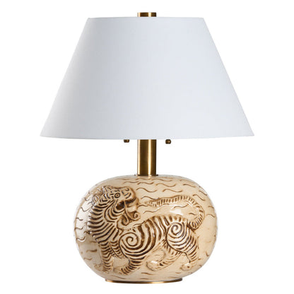 Wildwood Tibetan Tiger Sculpted Ceramic Table Lamp