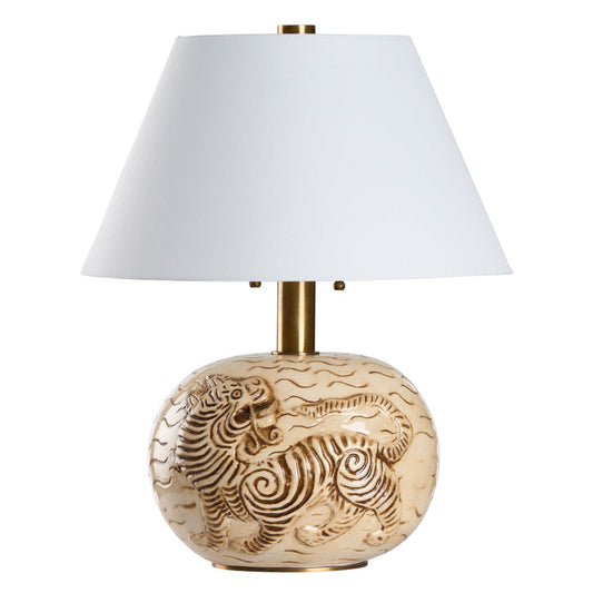 Wildwood Tibetan Tiger Sculpted Ceramic Table Lamp