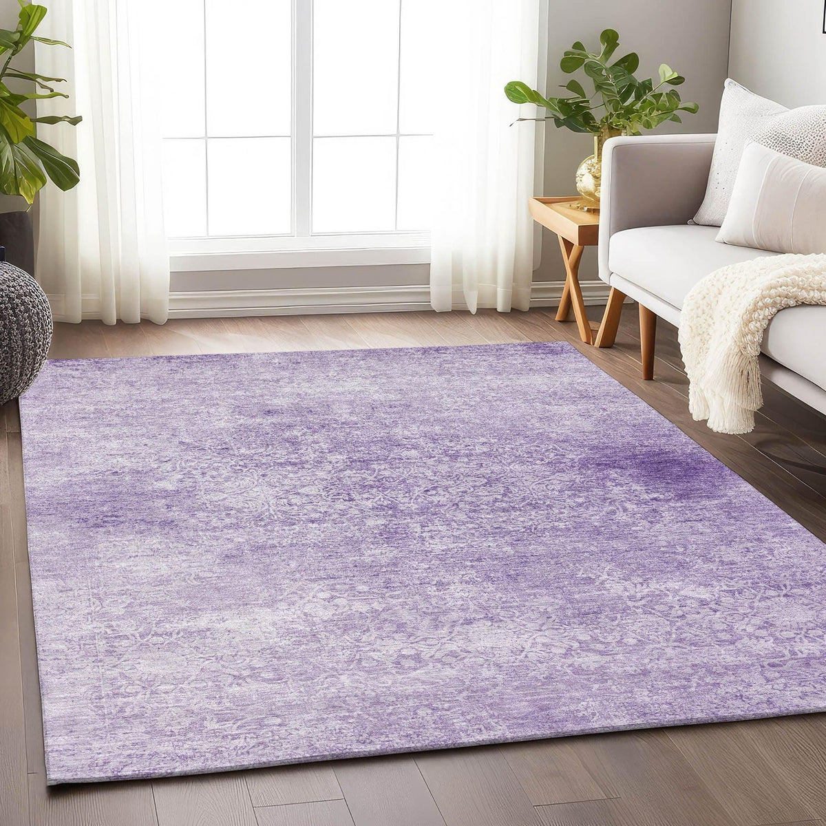 Kaelas Purple Washable Indoor-Outdoor Rug -- purple