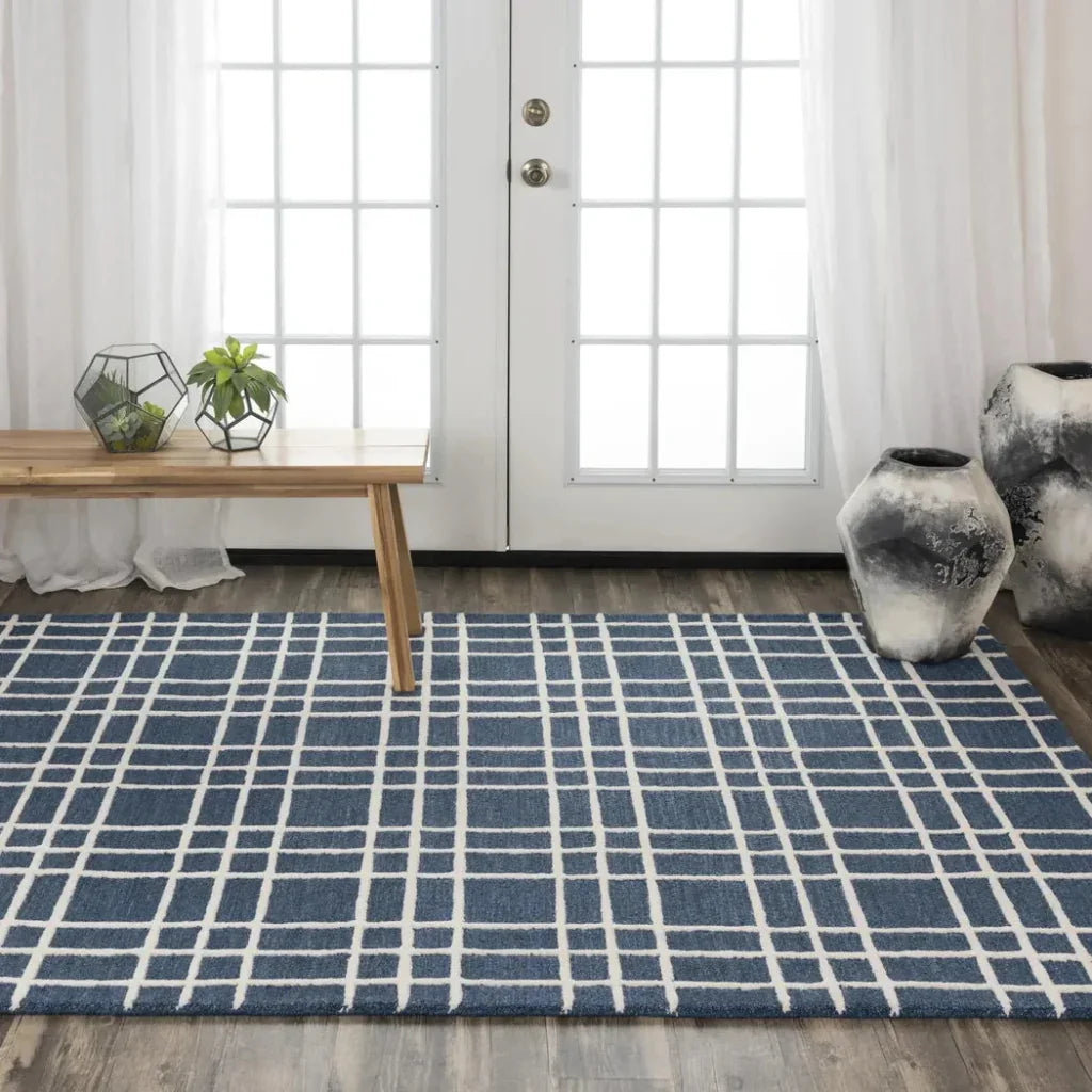 Ceas Plaid Blue Living Room Rug -- blue