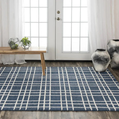 Ceas Plaid Blue Living Room Rug -- blue