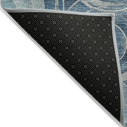 Jaelain Blue Washable Indoor-Outdoor Rug