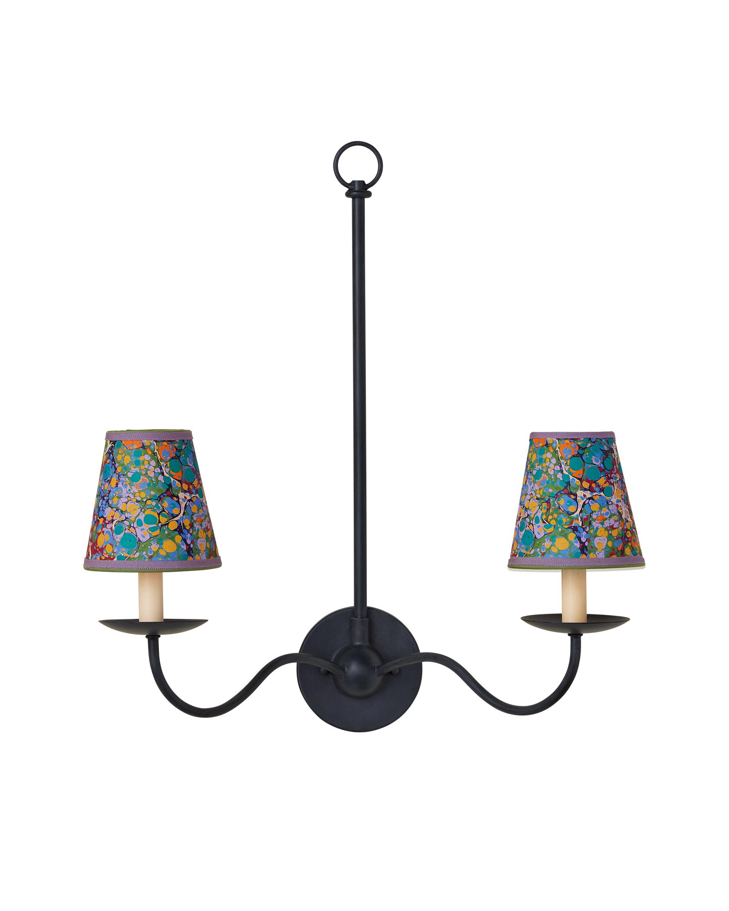 Marble Multi-Color Paper Tapered Chandelier Shade