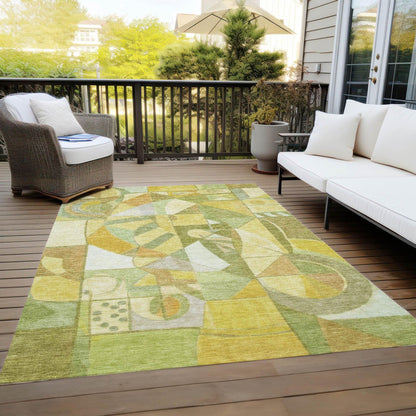 Jaelius Fern Washable Indoor-Outdoor Rug
