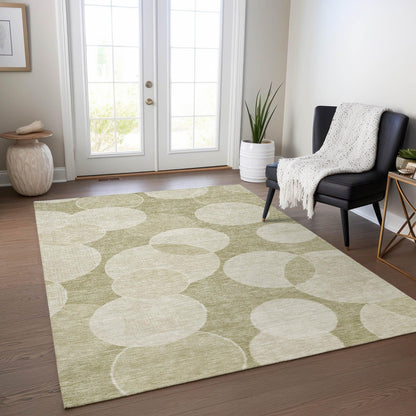 Jaelanor Tan Washable Indoor-Outdoor Rug -- tan