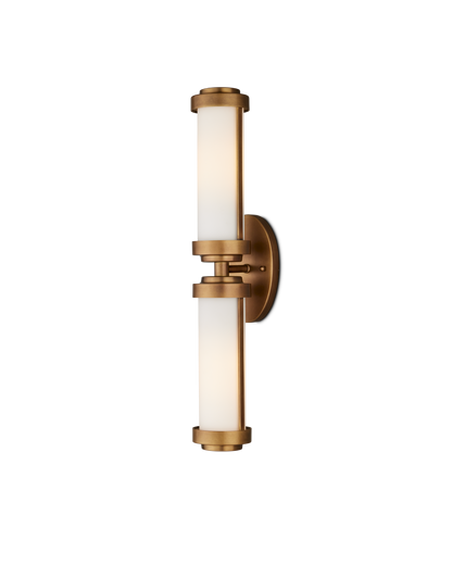 Bowland Metal and Glass Gold Bath Wall Sconce