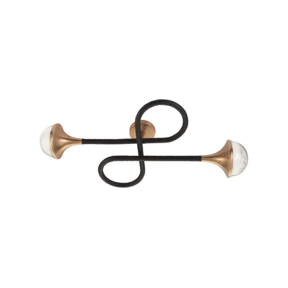 Wildwood Newton Black Leather Warp Wall Sconce