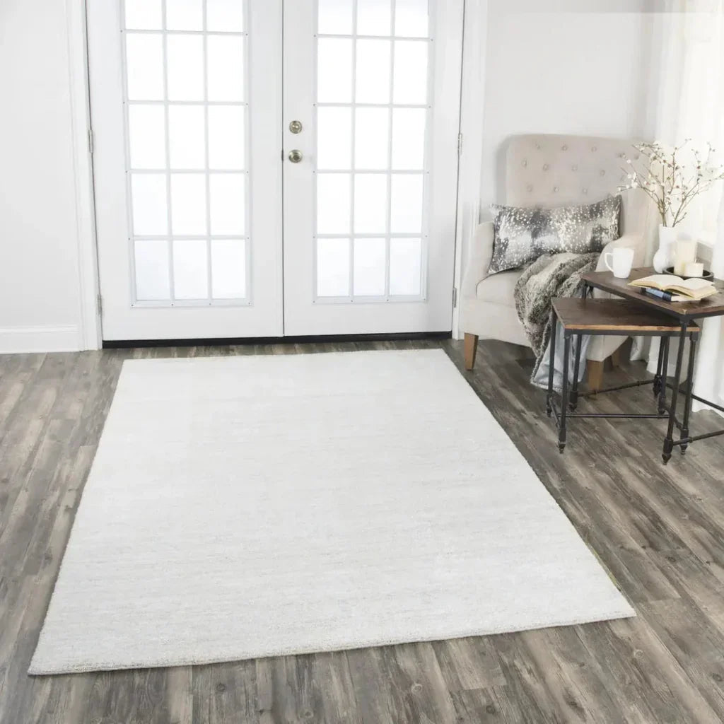 Bale Solid Light Gray Area Rugs For Living Room -- gray