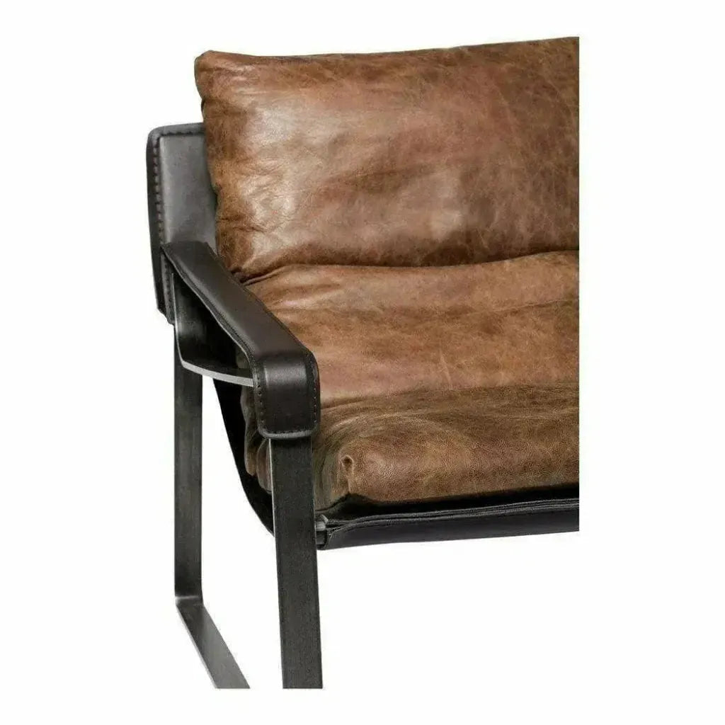 Connor Brown Leather Slipper Chair -- view 6