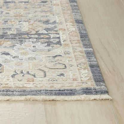 Curl Medallion Blue Area Rugs For Living Room - LOOMLAN - LOOMLAN - Area Rugs