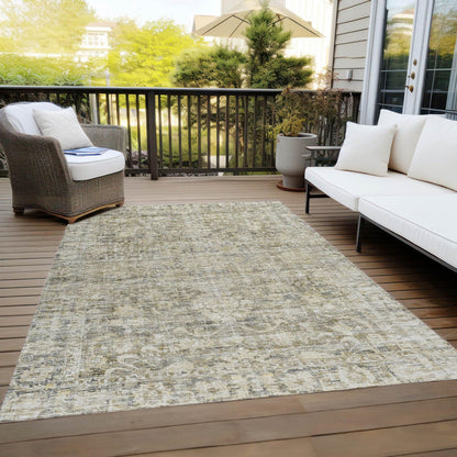 Iriira Gray Washable Indoor-Outdoor Rug