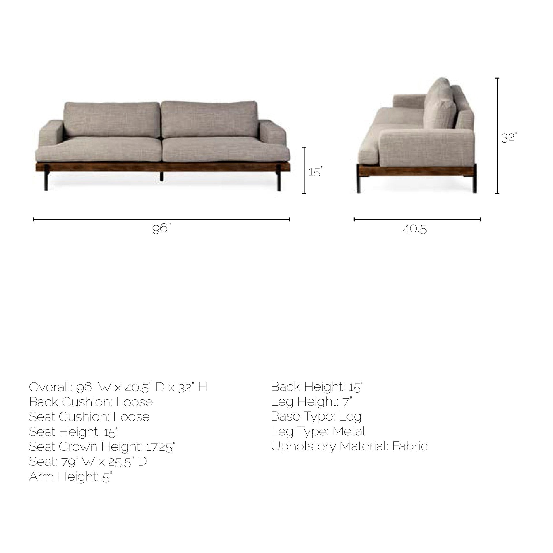 Mercana Colburne Premium Fabric Three Seater Sofa