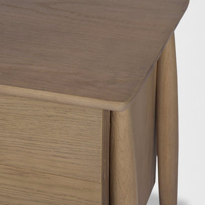 Hollis 35"W Gray-Brown Wood 3-Drawer Closed Nightstand -- Brown