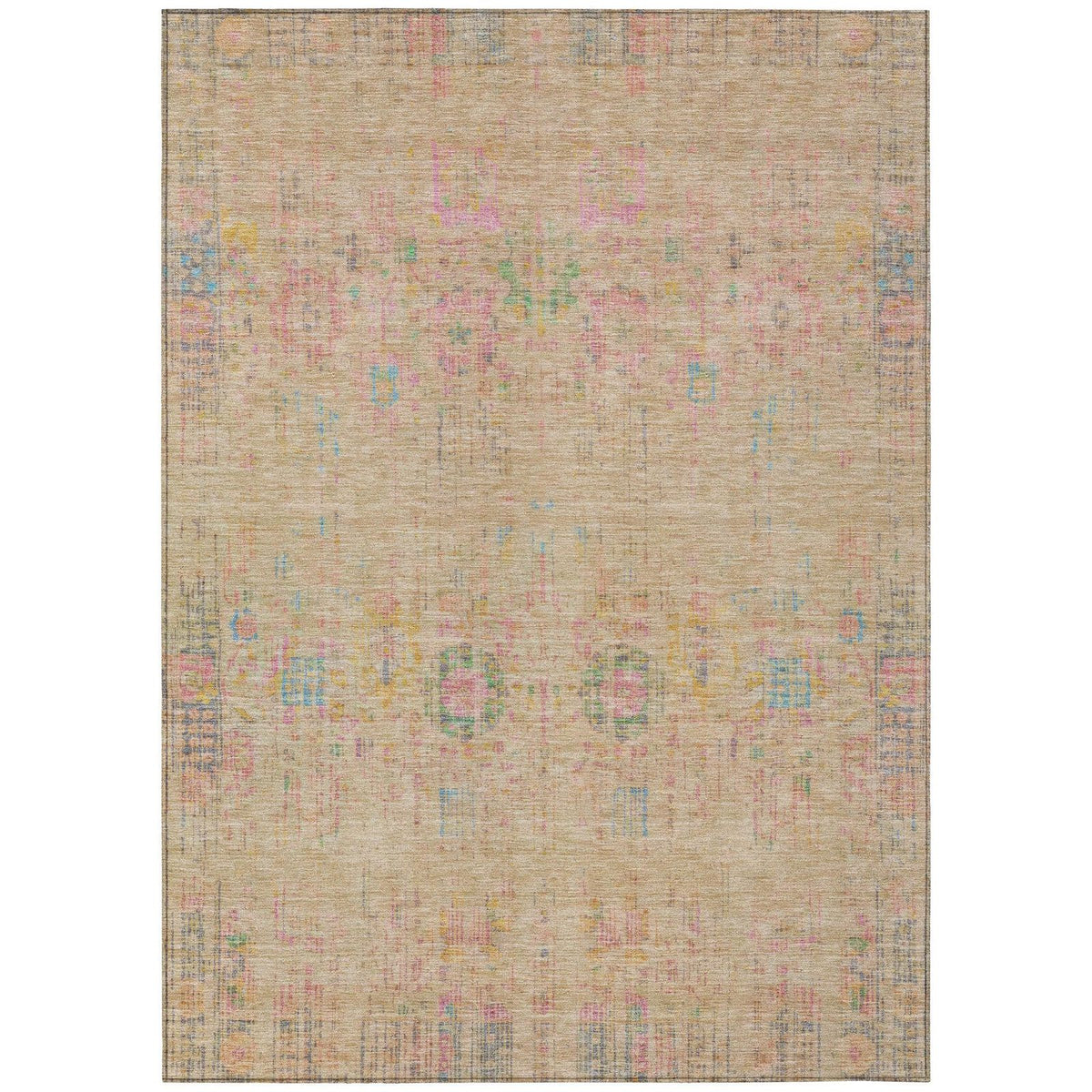 Haelon Brown Washable Indoor-Outdoor Rug