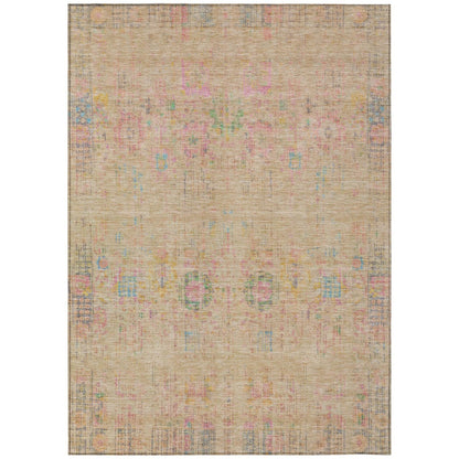 Haelon Brown Washable Indoor-Outdoor Rug