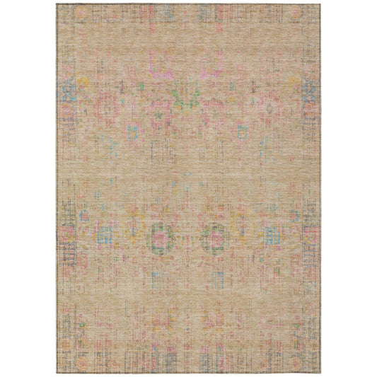 Haelon Brown Washable Indoor-Outdoor Rug