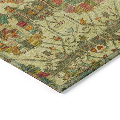 Haelira Gold Washable Indoor-Outdoor Rug
