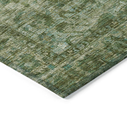Iriira Green Washable Indoor-Outdoor Rug
