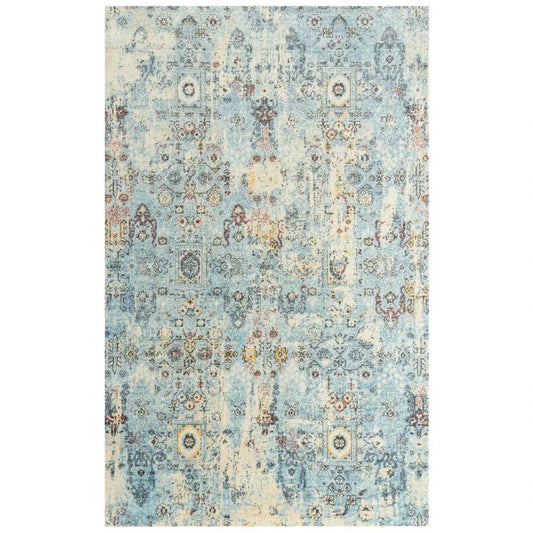 Deru Blue/ Beige Large Area Rugs For Living Room