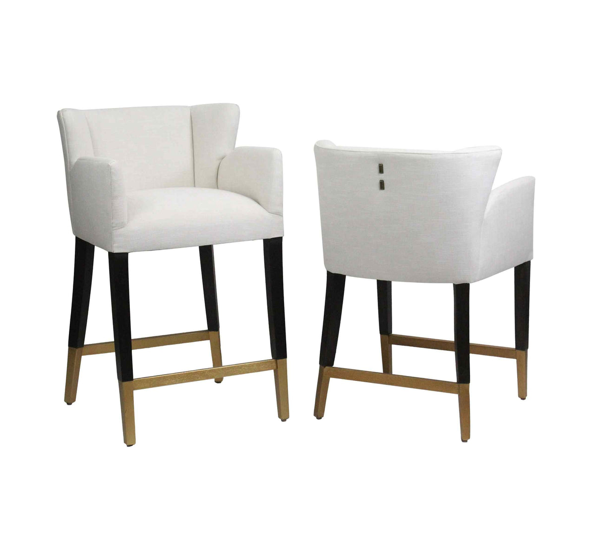 Grace White Fabric Barstool - view 5
