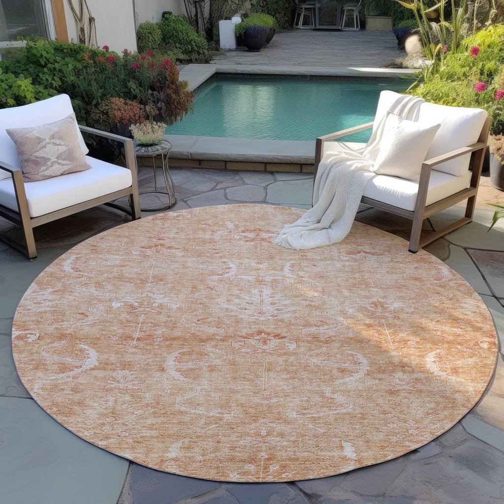 LOOMLAN Rugs Dahana Orange Washable Indoor-Outdoor Rug
