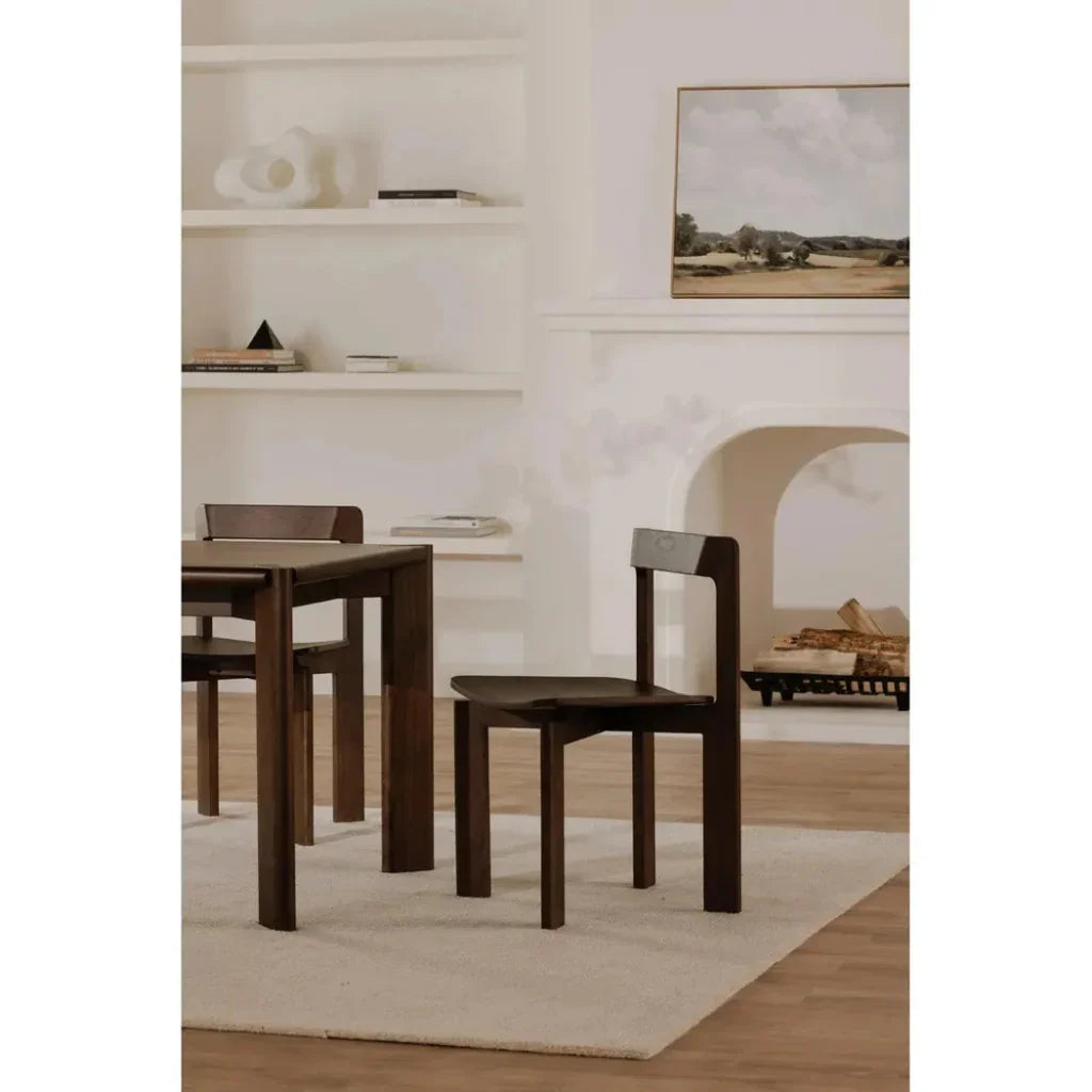 Moe's Home Daifuku Wood Brown Armless Dining Chair 2PC