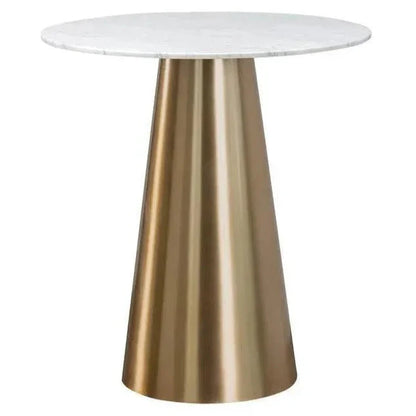Damon Marble Top Steel Round Bar Table
