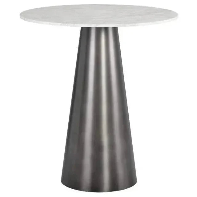 Damon Marble Top Steel Round Bar Table