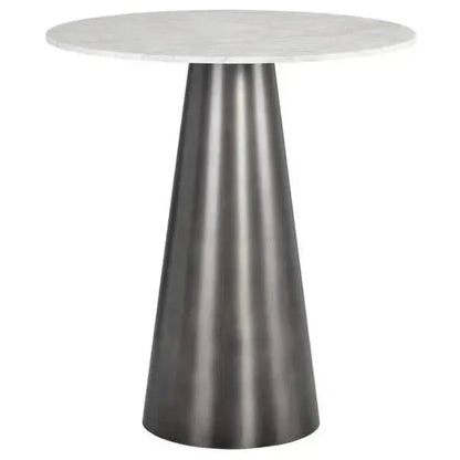 Damon Marble Top Steel Round Bar Table