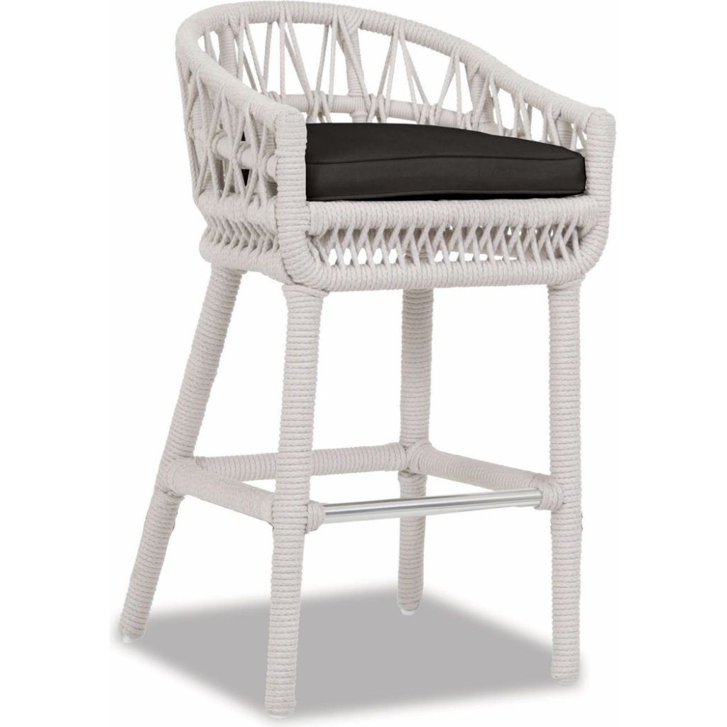 Dana Rope Weatherproof Outdoor Bar Stool - LOOMLAN - Sunset West - Outdoor Bar Stools