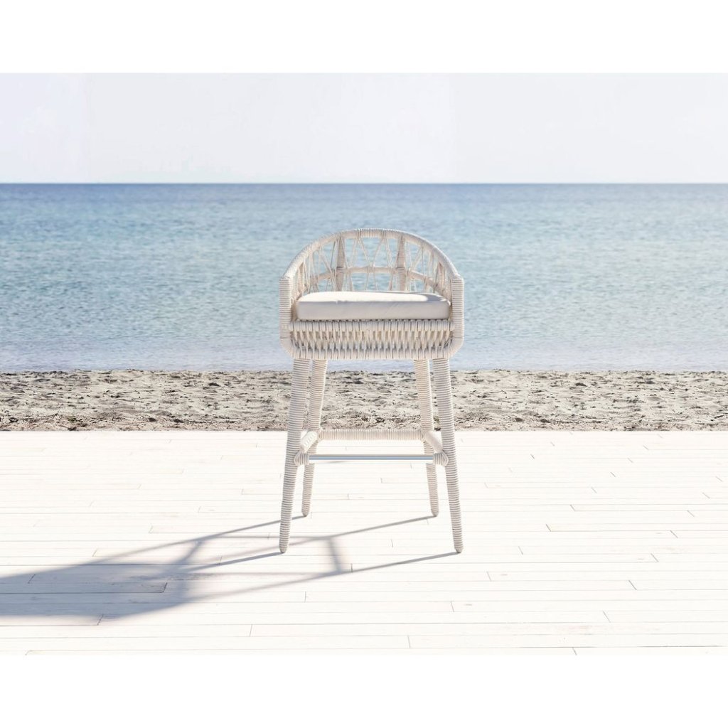 Dana Rope Weatherproof Outdoor Bar Stool - LOOMLAN - Sunset West - Outdoor Bar Stools