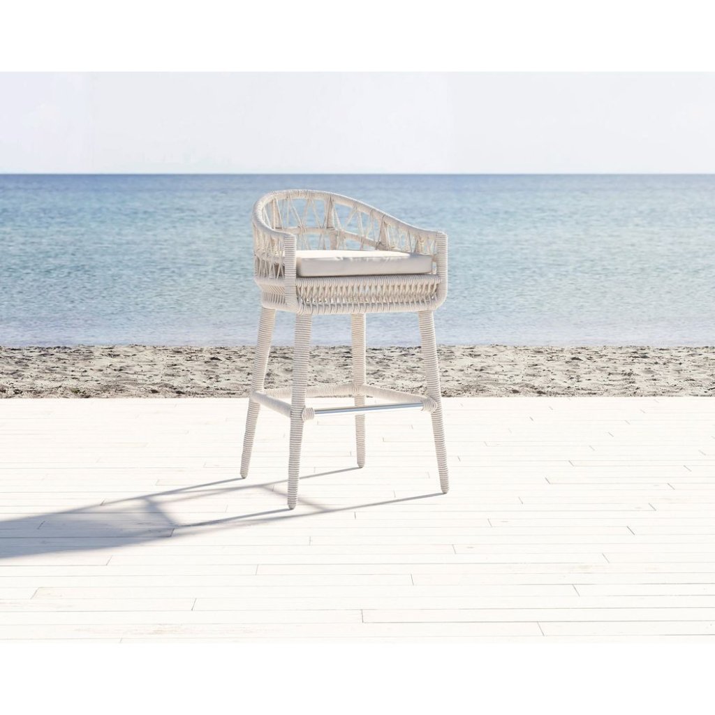 Dana Rope Weatherproof Outdoor Bar Stool - LOOMLAN - Sunset West - Outdoor Bar Stools