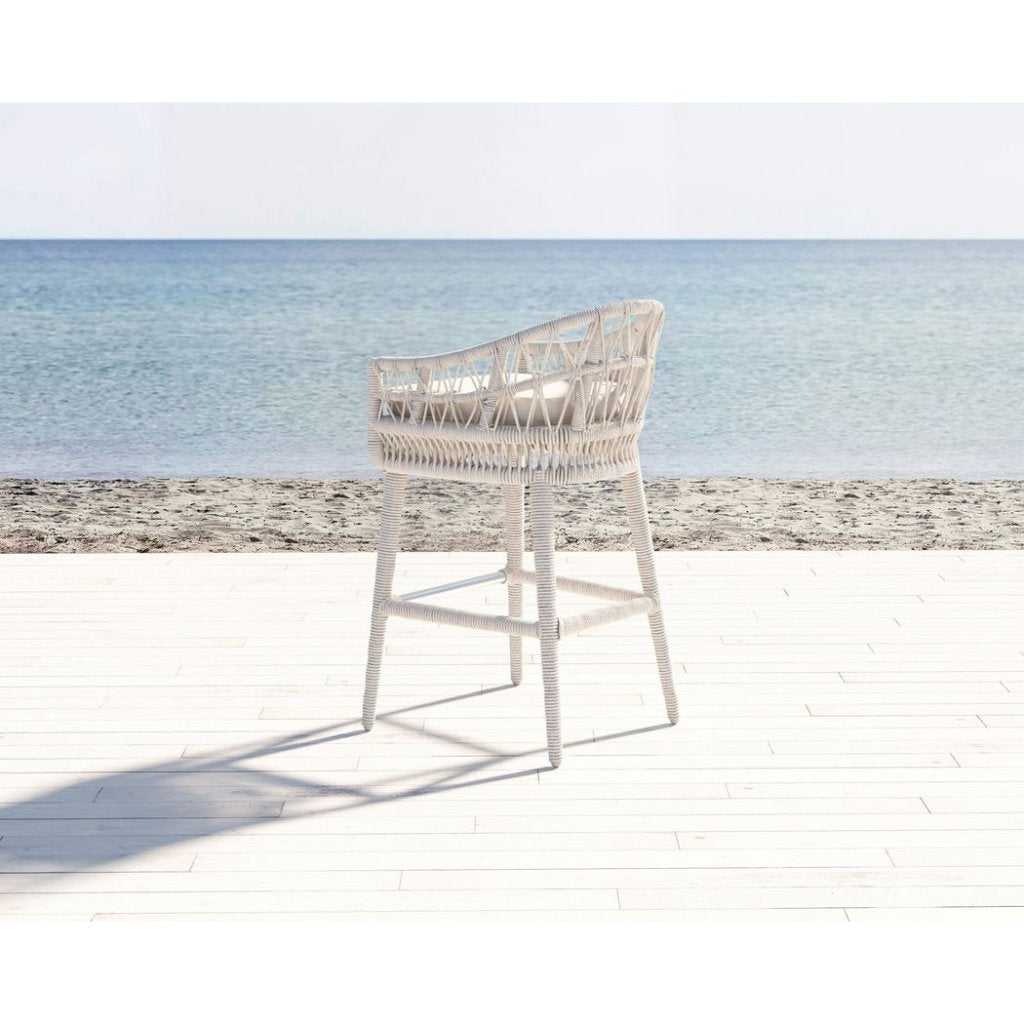 Dana Rope Weatherproof Outdoor Bar Stool - LOOMLAN - Sunset West - Outdoor Bar Stools