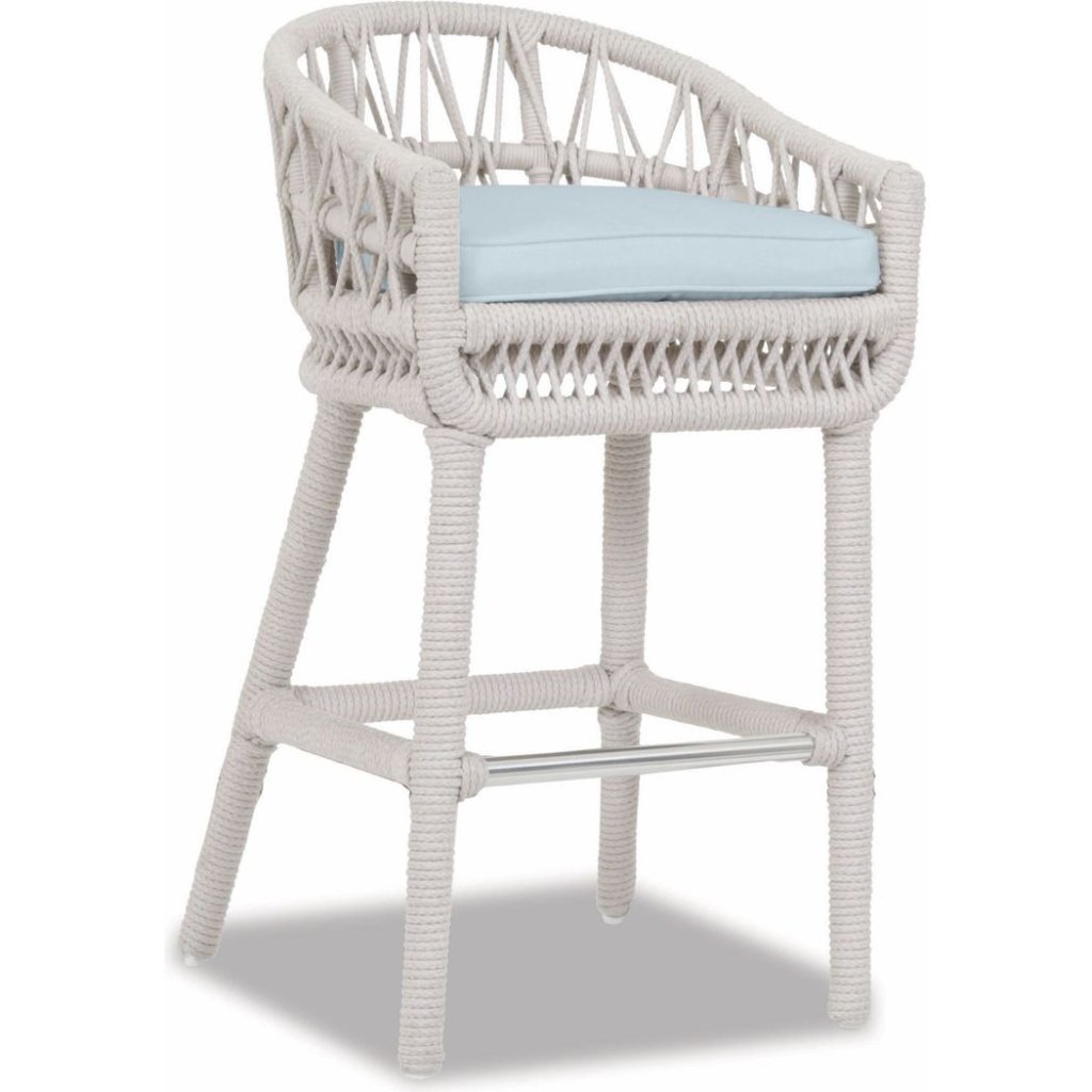 Dana Rope Weatherproof Outdoor Bar Stool - LOOMLAN - Sunset West - Outdoor Bar Stools