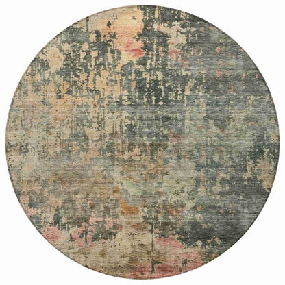 LOOMLAN Rugs Danira Green Washable Indoor-Outdoor Rug