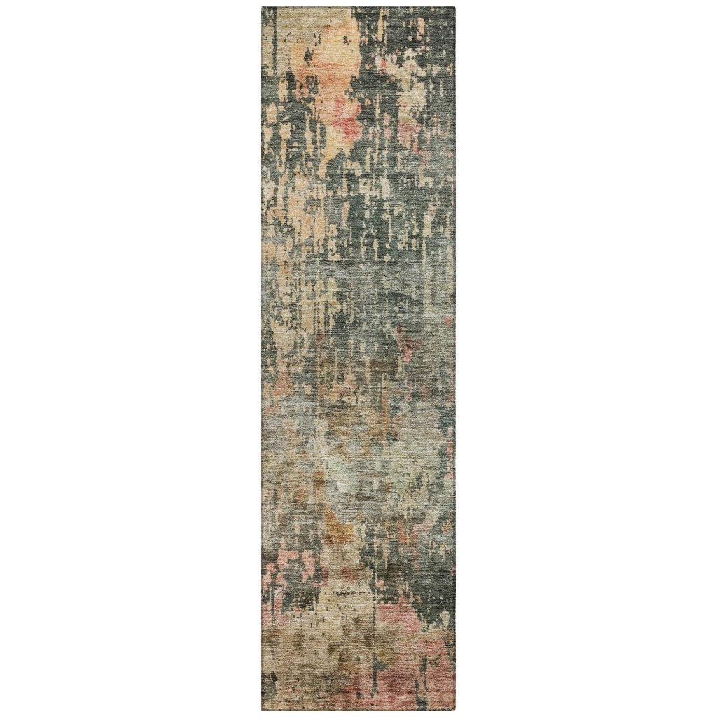 LOOMLAN Rugs Danira Green Washable Indoor-Outdoor Rug