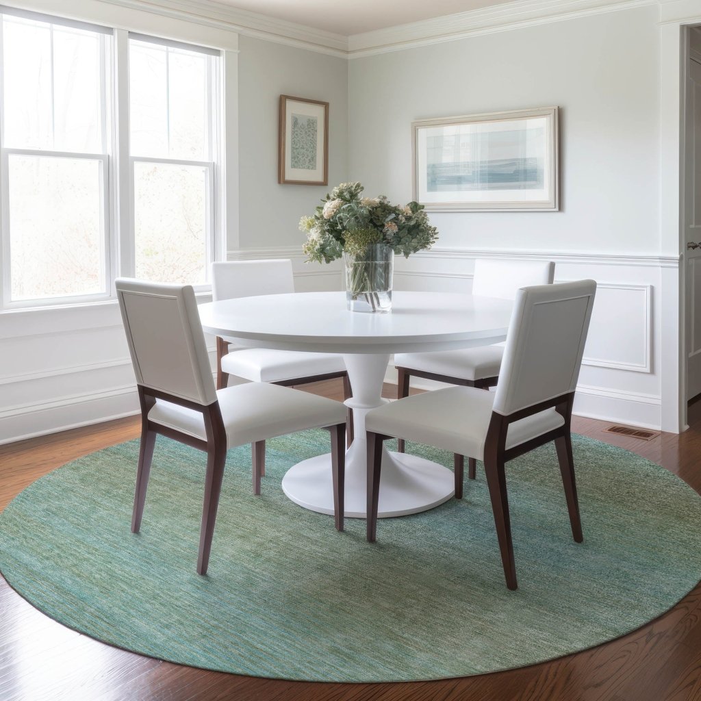 LOOMLAN Rugs Daphara Teal Washable Indoor-Outdoor Rug