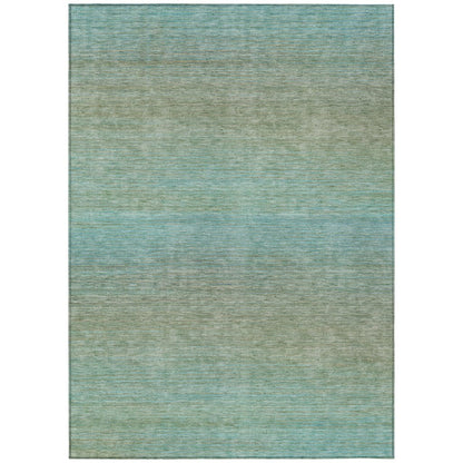 LOOMLAN Rugs Daphara Teal Washable Indoor-Outdoor Rug