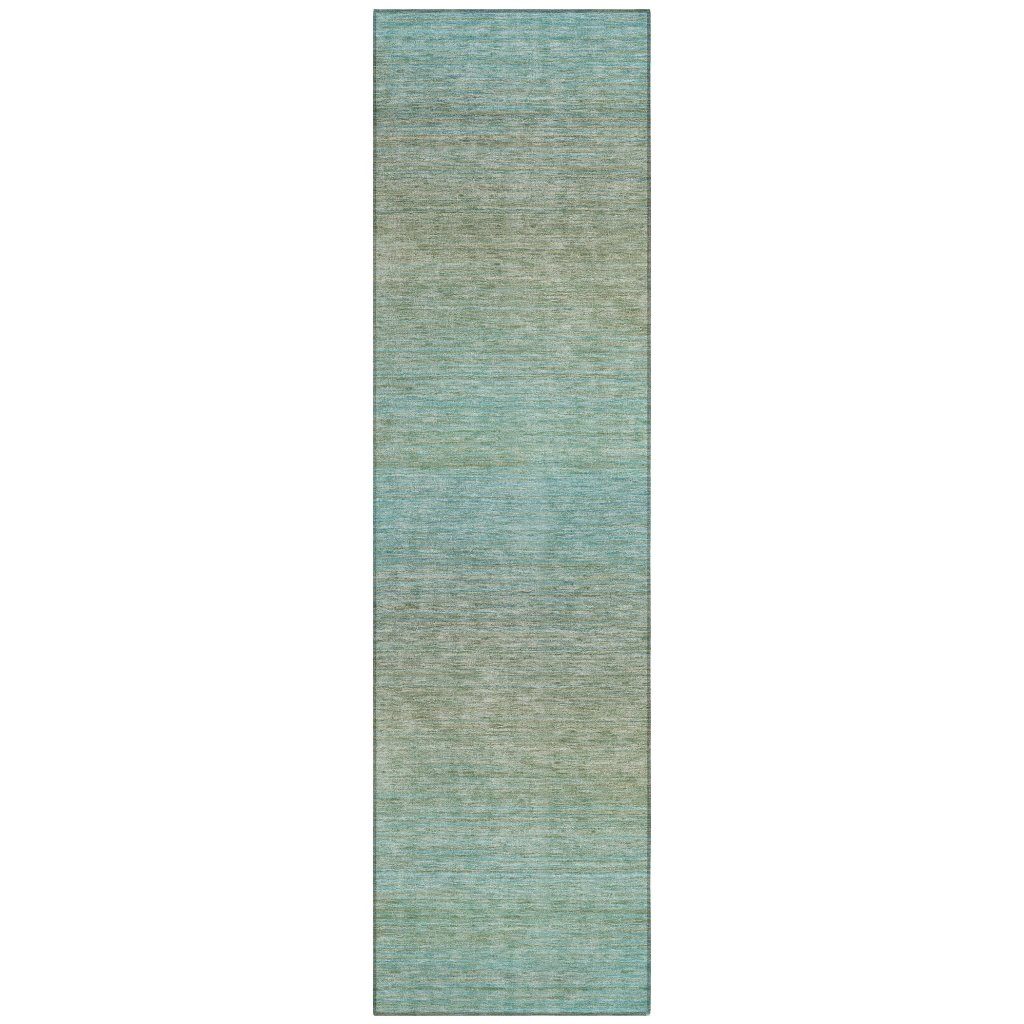 LOOMLAN Rugs Daphara Teal Washable Indoor-Outdoor Rug
