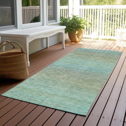 LOOMLAN Rugs Daphara Teal Washable Indoor-Outdoor Rug
