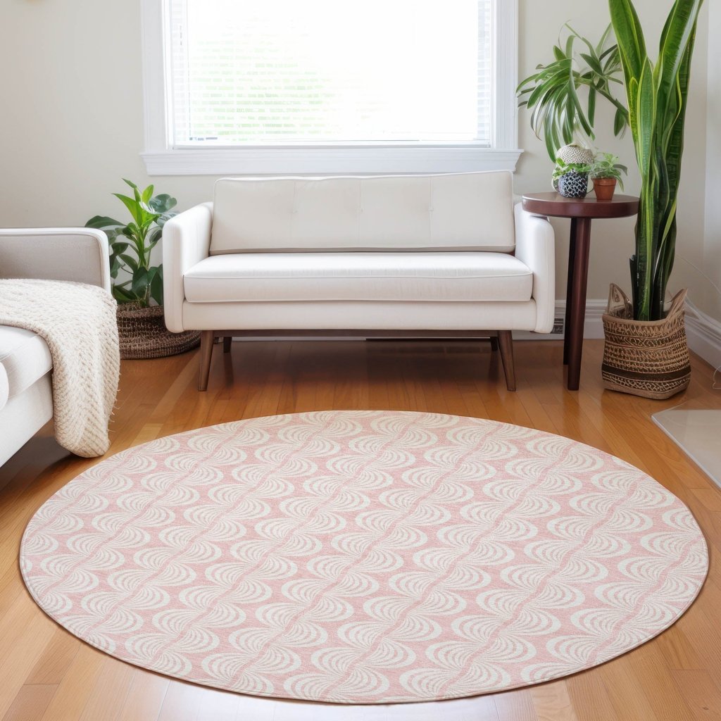 LOOMLAN Rugs Darya Pink Washable Indoor-Outdoor Rug