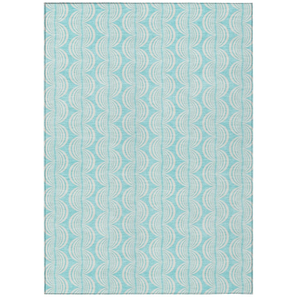 LOOMLAN Rugs Darya Teal Washable Indoor-Outdoor Rug
