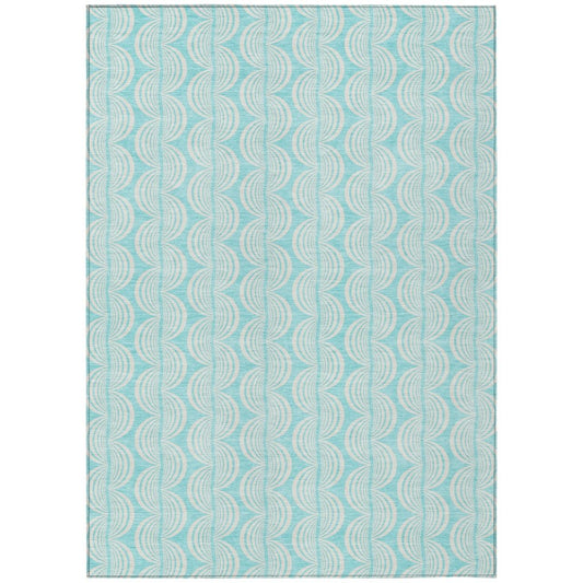 LOOMLAN Rugs Darya Teal Washable Indoor-Outdoor Rug