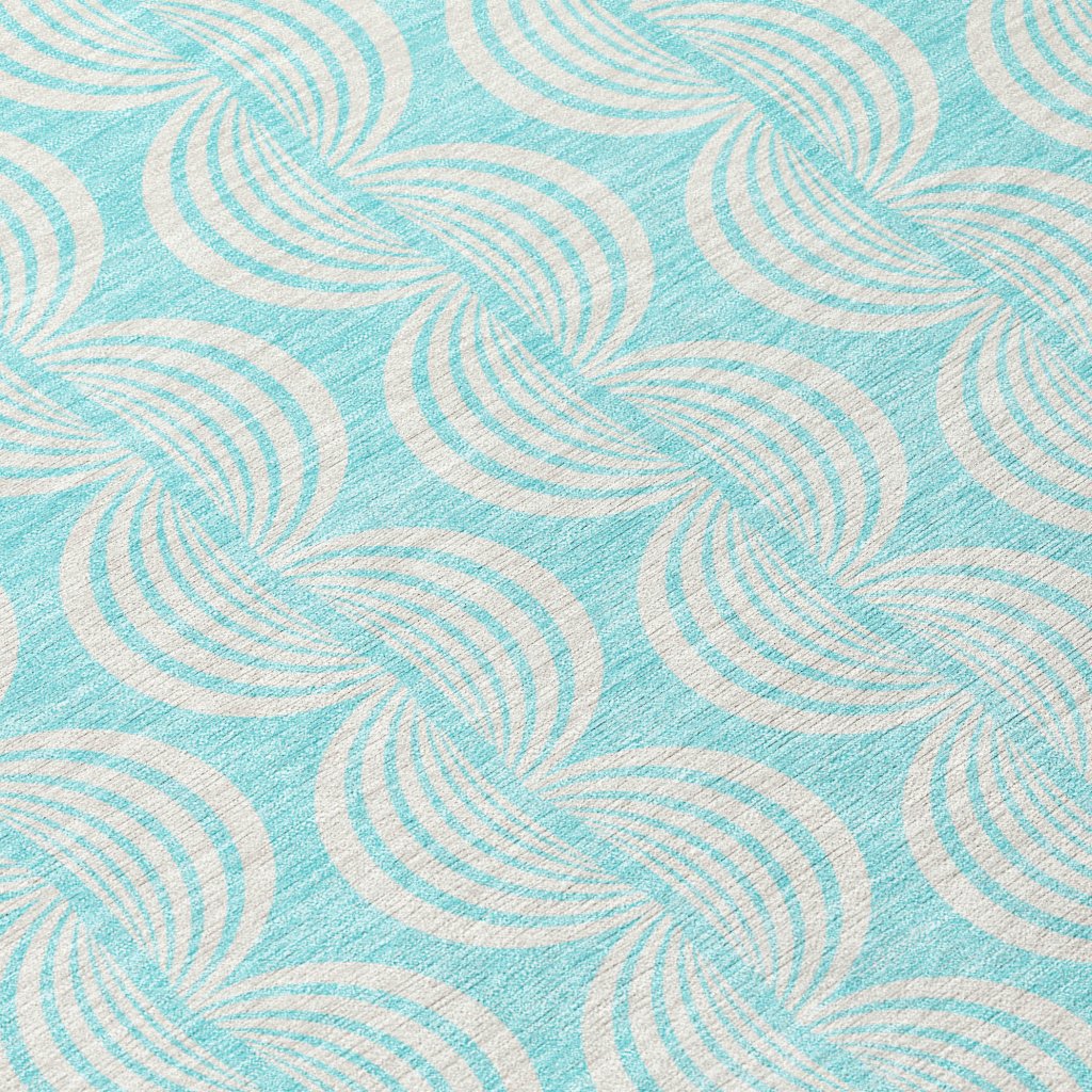 LOOMLAN Rugs Darya Teal Washable Indoor-Outdoor Rug
