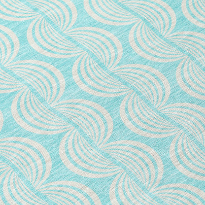 LOOMLAN Rugs Darya Teal Washable Indoor-Outdoor Rug