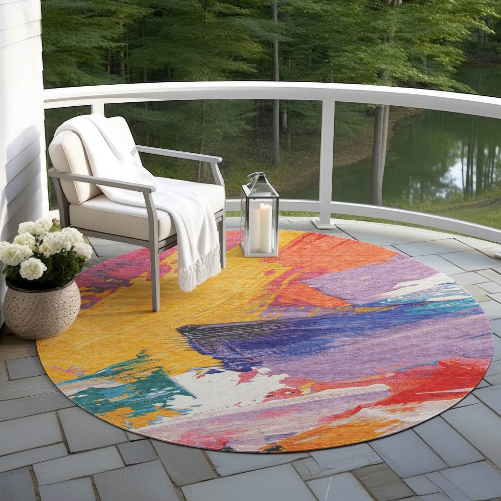 LOOMLAN Rugs Daryah Gold Washable Indoor-Outdoor Rug